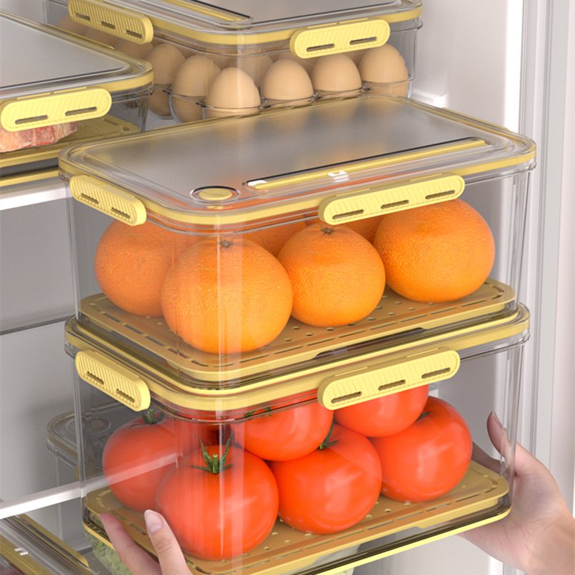 YIKEYOU Refrigerator Food Storage Containers fridge storage box for Freezer Kitchen Countertop Cabinets