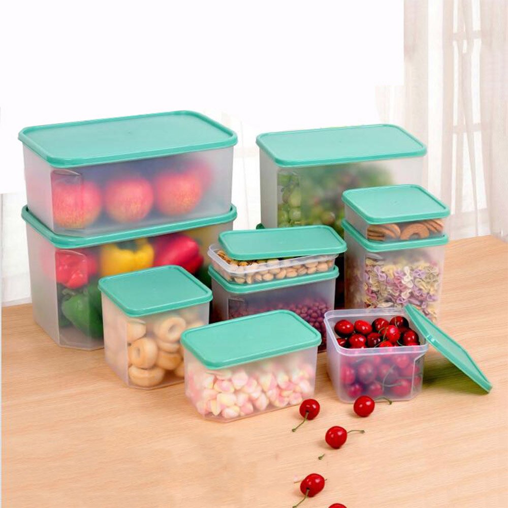 4 in 1 Plastic stackable airtight pet food storage containers set with lock lids reusable dry food storage box set