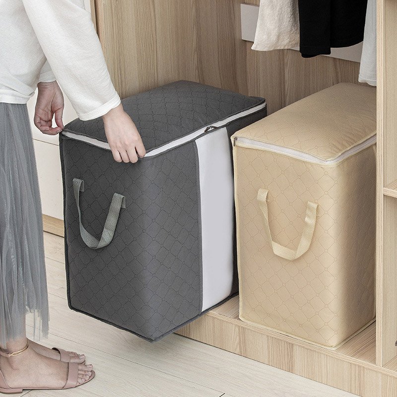 Large Window Large Capacity Clothes Storage Bag Organizer Breathable Clothing Storage Bag Foldable Non-woven Storage Bag