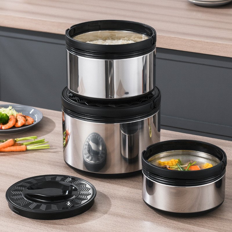 3 pcs 2.5L/5L/8L food warmer pot set food storage and container easy handle with lid