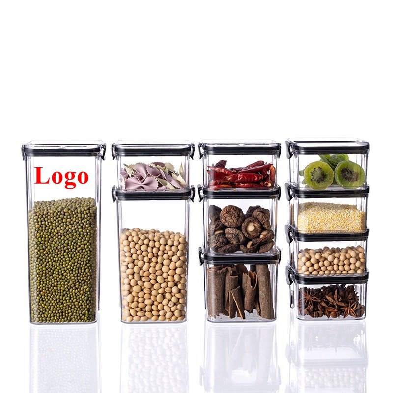 Plastic Sealed Cans Organizer Kitchen Storage Box Bin Stackable Transparent Airtight Food Storage Containers with Lids