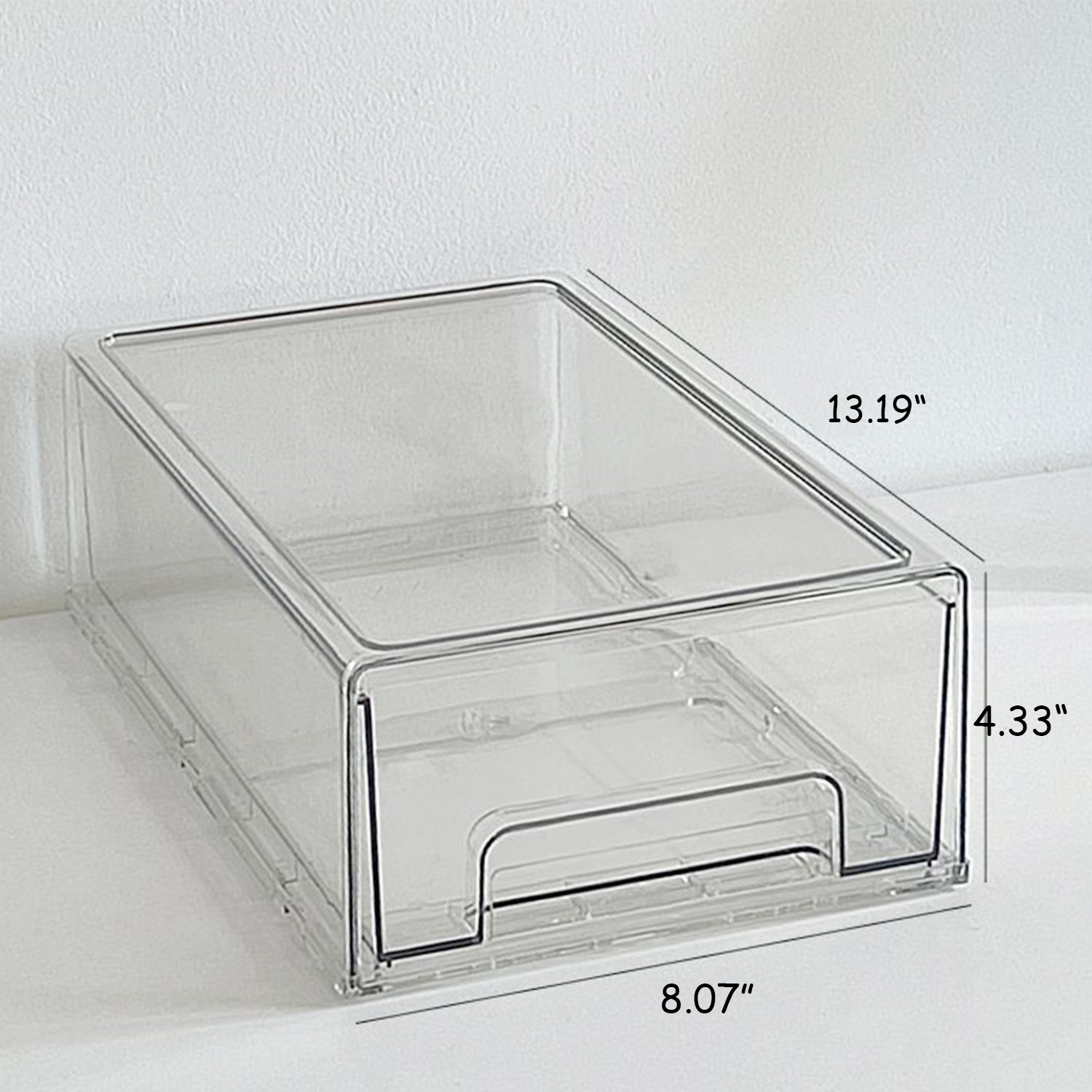 Fridge Drawers Clear Refrigerator Organizer Bins with Pull-out Drawer, BPA-Free Food Storage Container Pantry Kitchen
