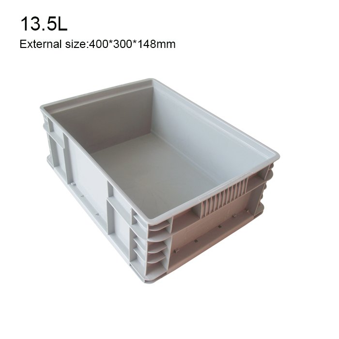QS Plastic Open Side Auto Parts Storage Bins Moving Box with Door Plastic Containers Stackable Plastic Crate for Spare Tools