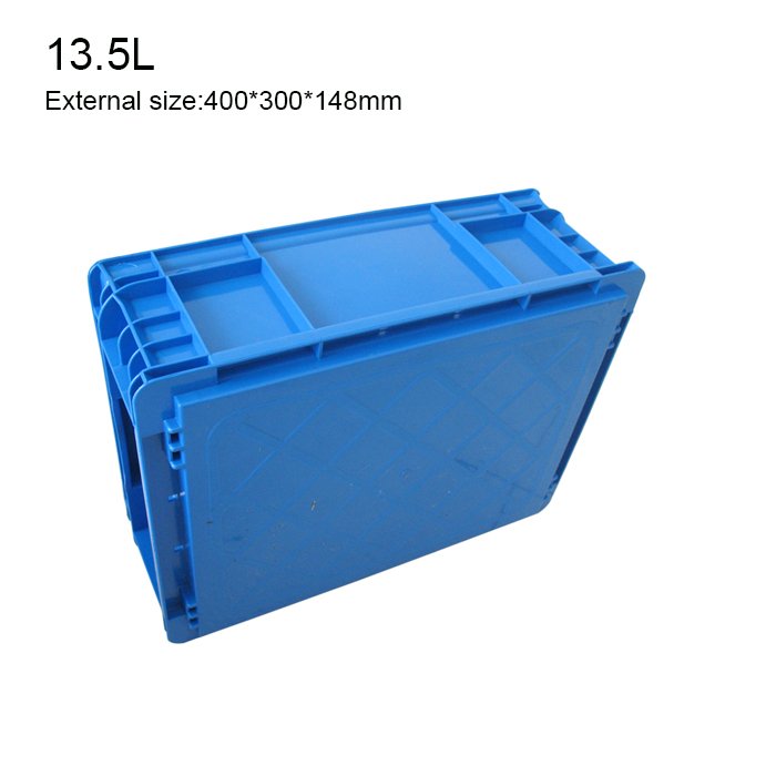 QS Plastic Open Side Auto Parts Storage Bins Moving Box with Door Plastic Containers Stackable Plastic Crate for Spare Tools