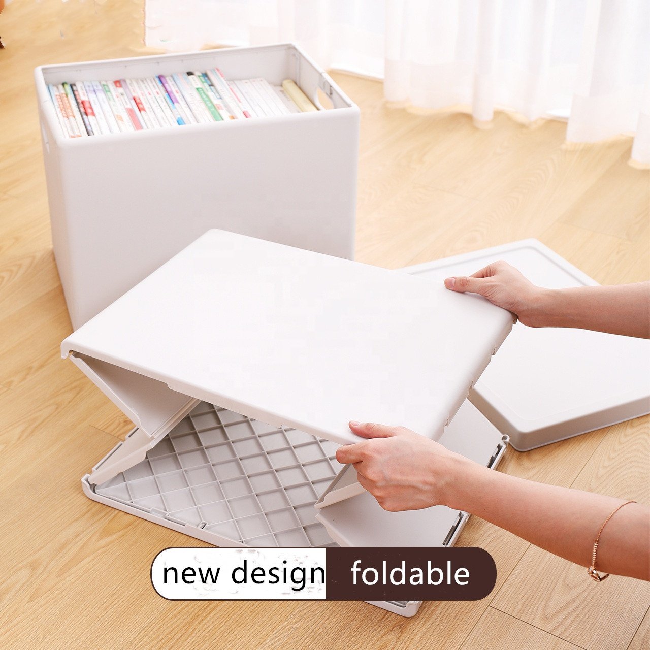 Multifunctional Foldable Storage Box With Lid Storage Case Basket Organizer Large Boxes for Household
