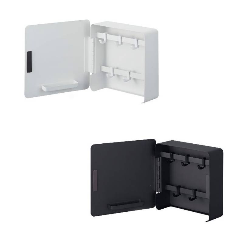 Simple Plastic-Free Installation Magnetic Storage Shelf with Debris Storage Box Door Key Hook