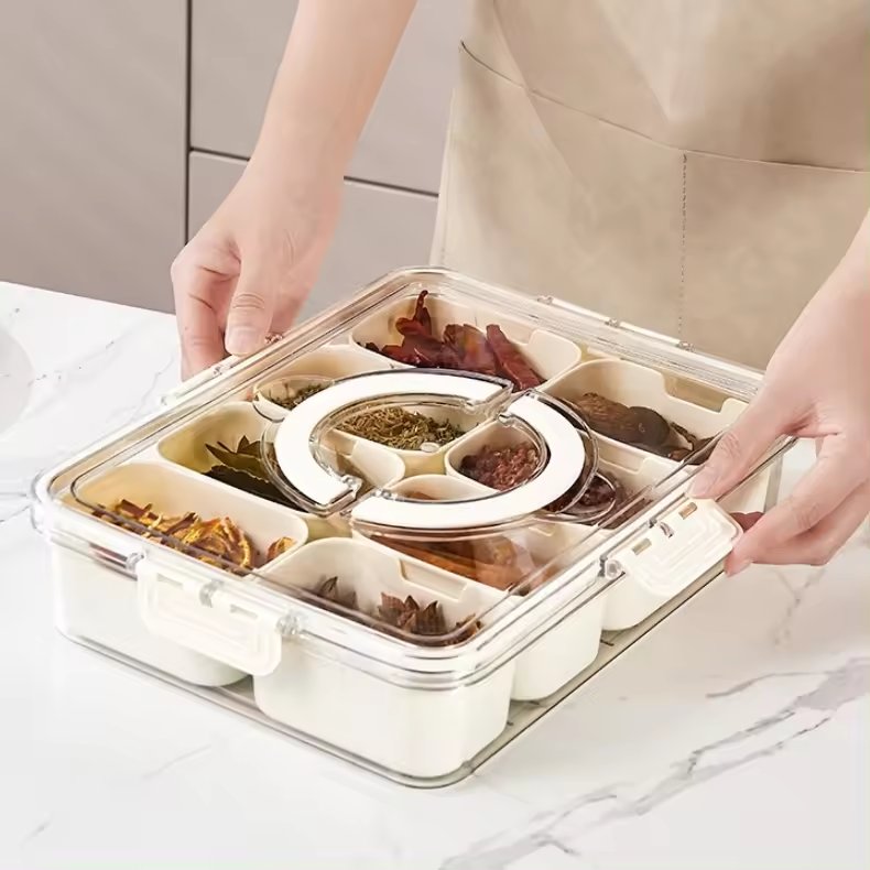 Divided Serving Tray Snackle Box Traysealed Snackle Storage Box with Divider Plastic Divided Serving Veggie Tray with Lid