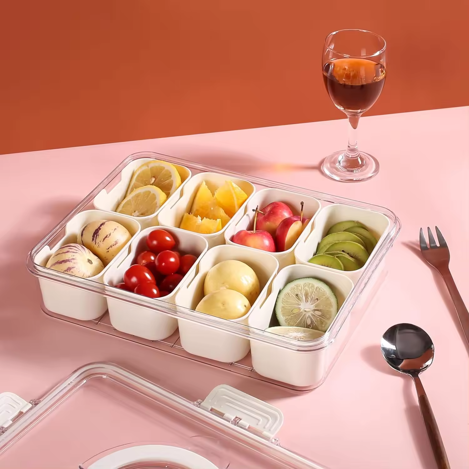 Divided Serving Tray Snackle Box Traysealed Snackle Storage Box with Divider Plastic Divided Serving Veggie Tray with Lid