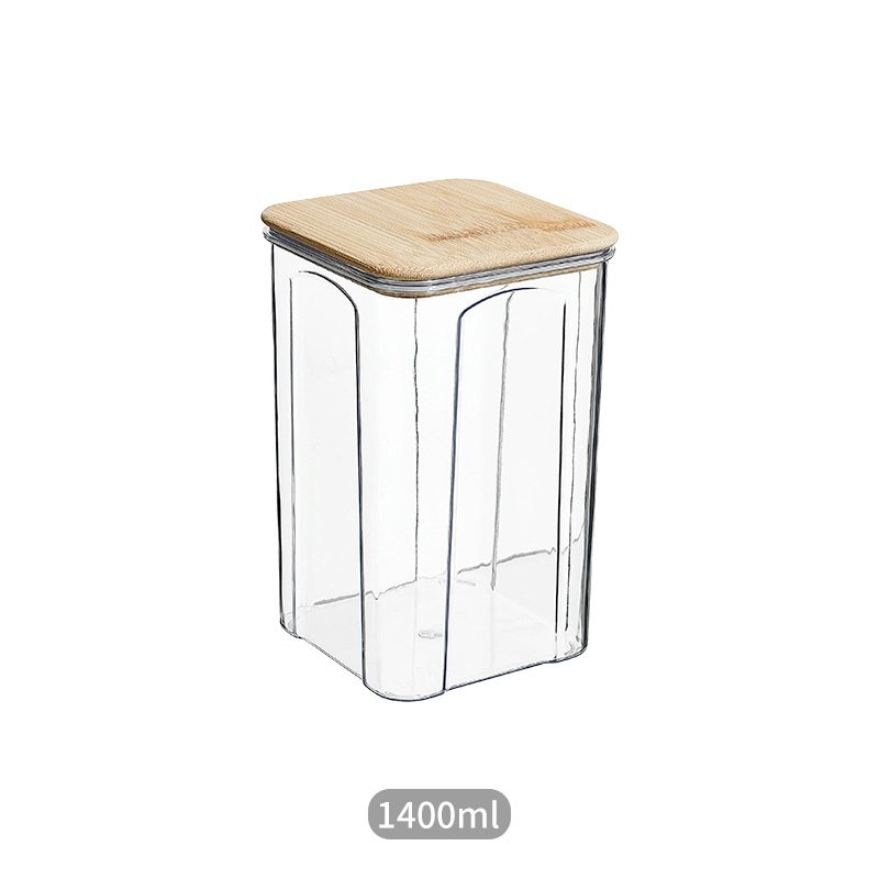 Square Airtight Stackable Food Storage Containers With Bamboo Lid Set of 8 For Kitchen Pantry Snack Candy