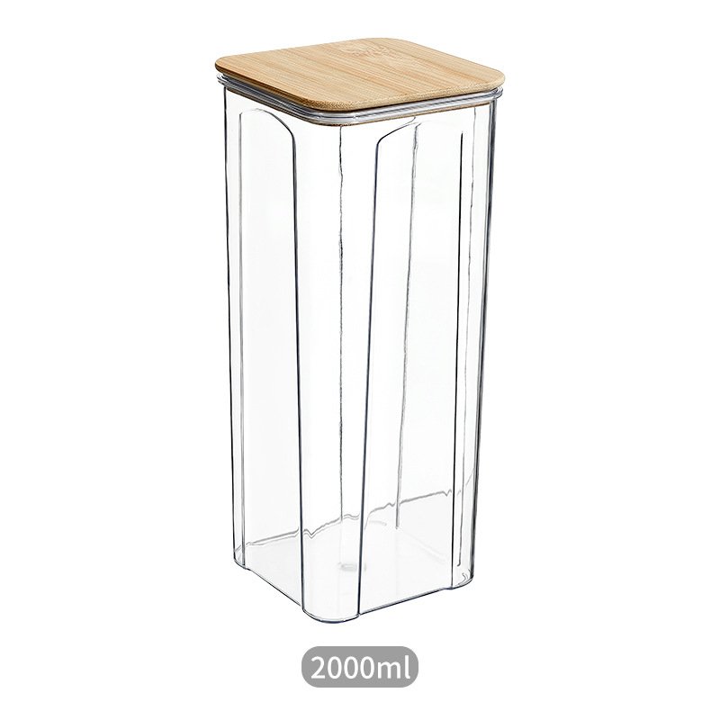 Square Airtight Stackable Food Storage Containers With Bamboo Lid Set of 8 For Kitchen Pantry Snack Candy