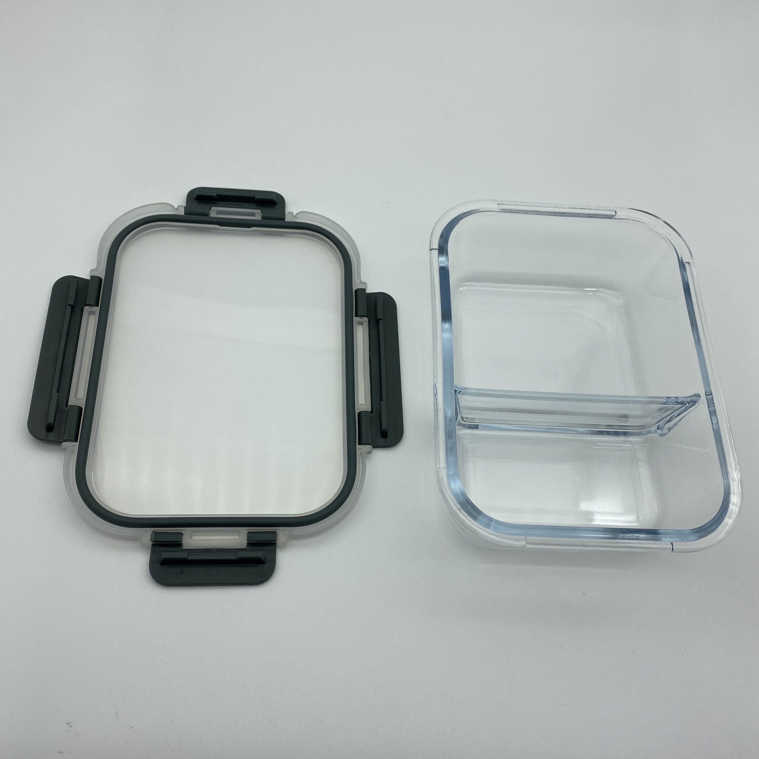 Eco-friendly Leakproof Food Storage Container Glass Crisper with locking lid