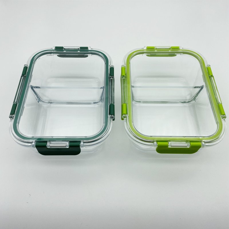 Eco-friendly Leakproof Food Storage Container Glass Crisper with locking lid