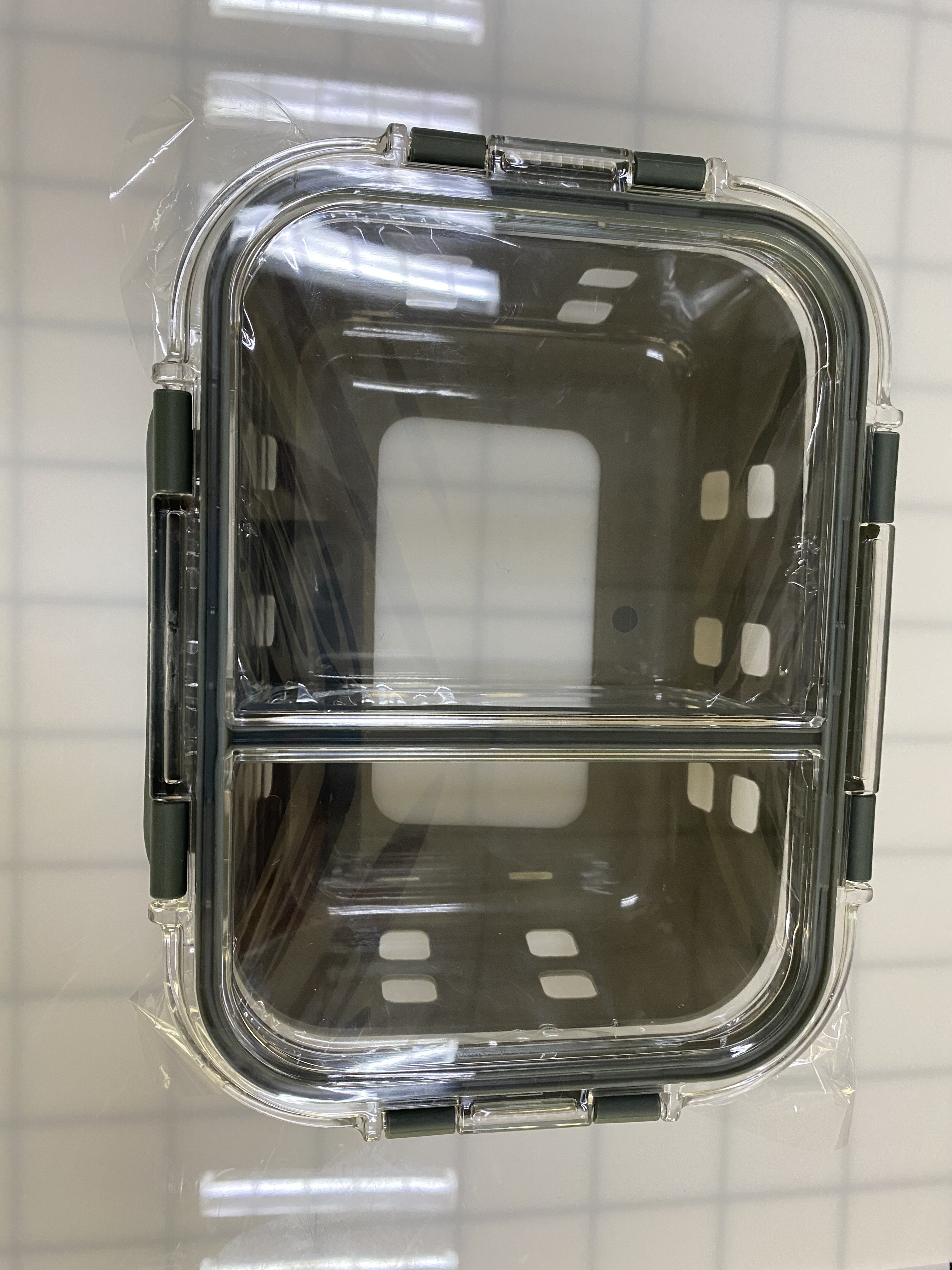 Eco-friendly Leakproof Food Storage Container Glass Crisper with locking lid