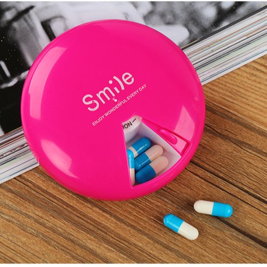 Hot Sale Round Shaped Pocket Pill Box With Custom Logo Pill Case Box Organizer 7 Day Travel Pill Storage Box