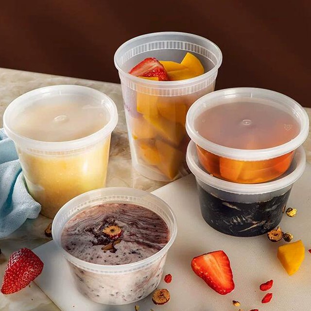 Disposable Plastic Food Storage Soup Containers With Lids 8oz 12oz 16oz 24oz 32oz Clear Airtight Deli Containers