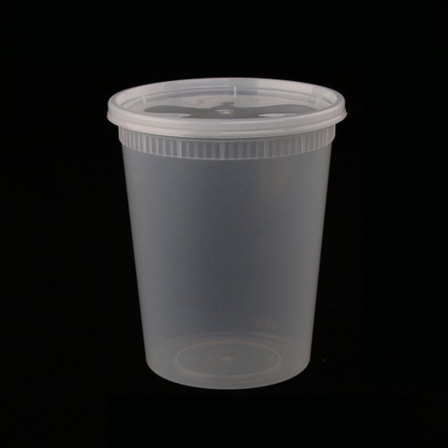 Disposable Plastic Food Storage Soup Containers With Lids 8oz 12oz 16oz 24oz 32oz Clear Airtight Deli Containers