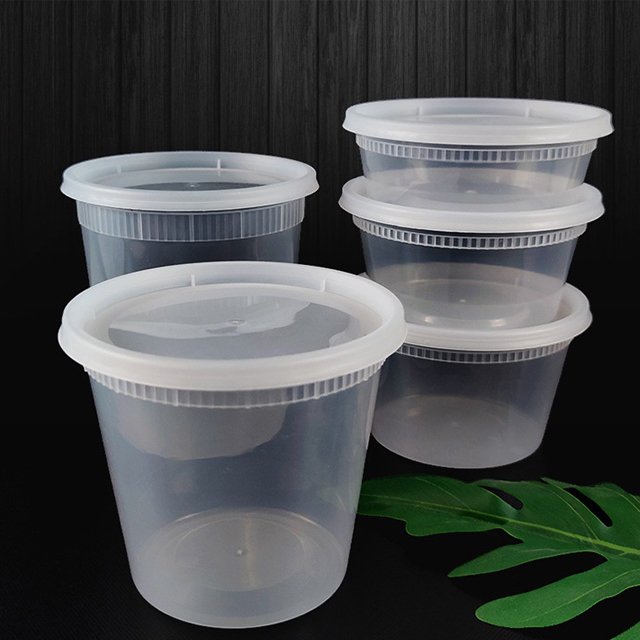 Disposable Plastic Food Storage Soup Containers With Lids 8oz 12oz 16oz 24oz 32oz Clear Airtight Deli Containers