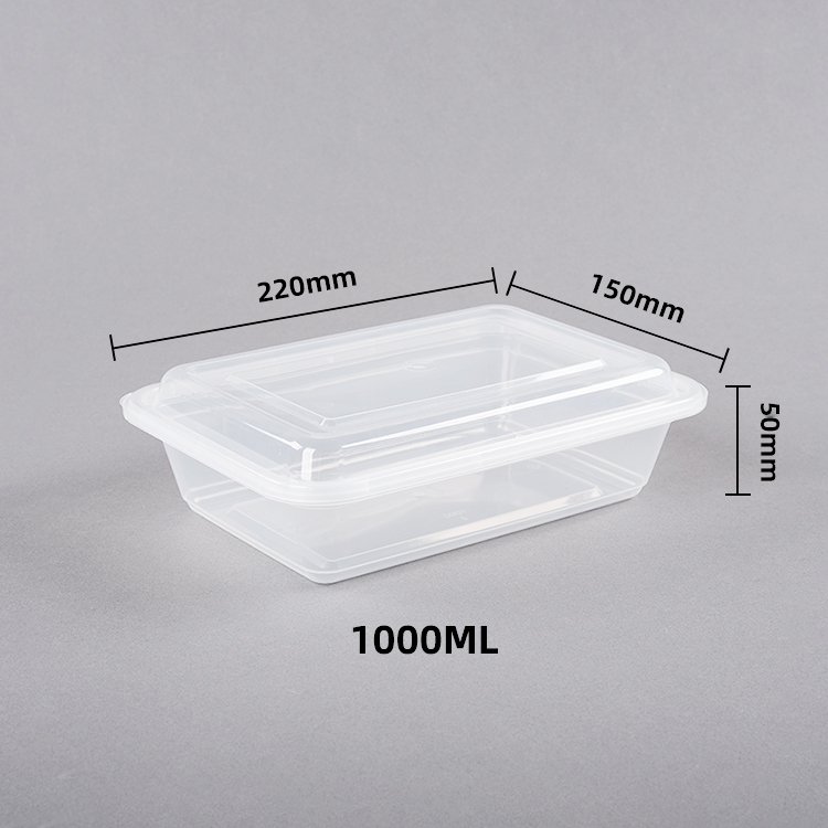 Recycle 750ML tamper proof Plastic Salad Lunch plastic take away food storage large meal prep containers for food with Airtight
