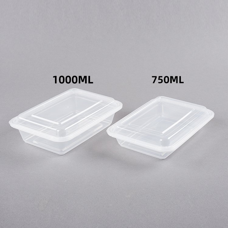 Recycle 750ML tamper proof Plastic Salad Lunch plastic take away food storage large meal prep containers for food with Airtight