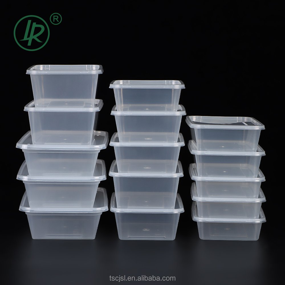 Wholesale Clear Lid Polypropylene Plastic Takeout Container Disposable Takeaway Lunch food Containers Boxes With Lid
