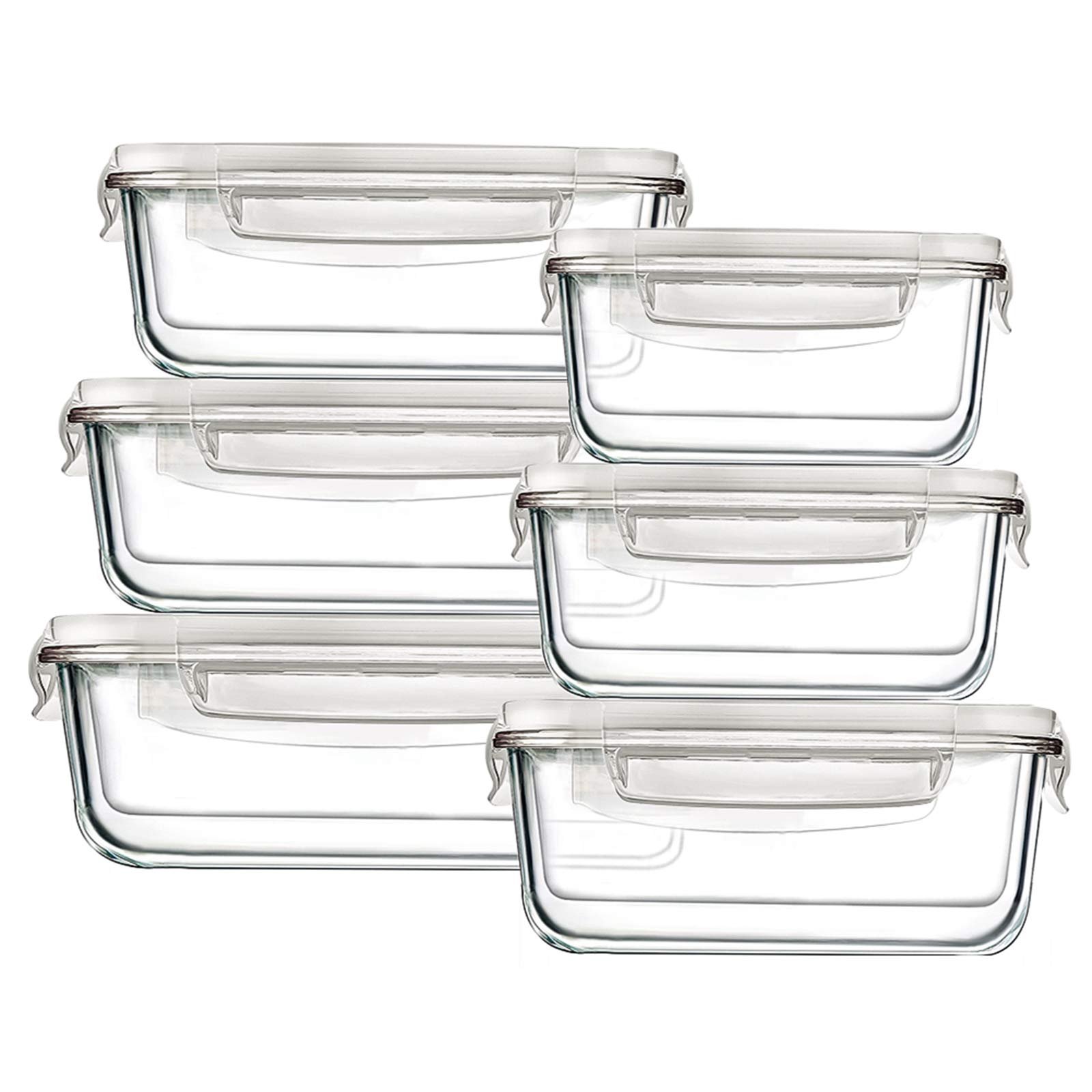 High Quality Eco-friendly Hot Sale Glass Food Storage Container Lunch Set Microwave Accept Customization