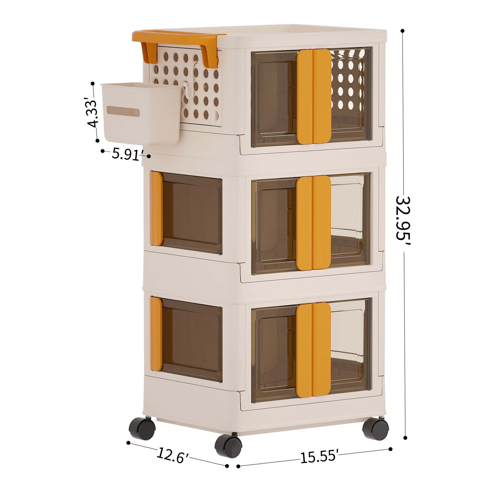 Haixin Plastic Storage Box With Wheel Foldable Multifunctional Stacked Storage Box