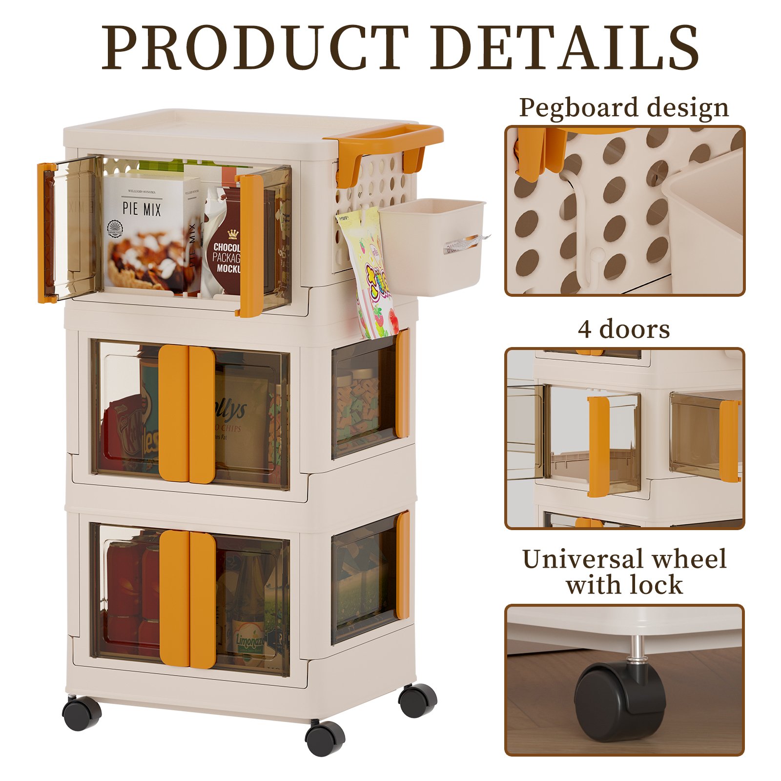Haixin Plastic Storage Box With Wheel Foldable Multifunctional Stacked Storage Box