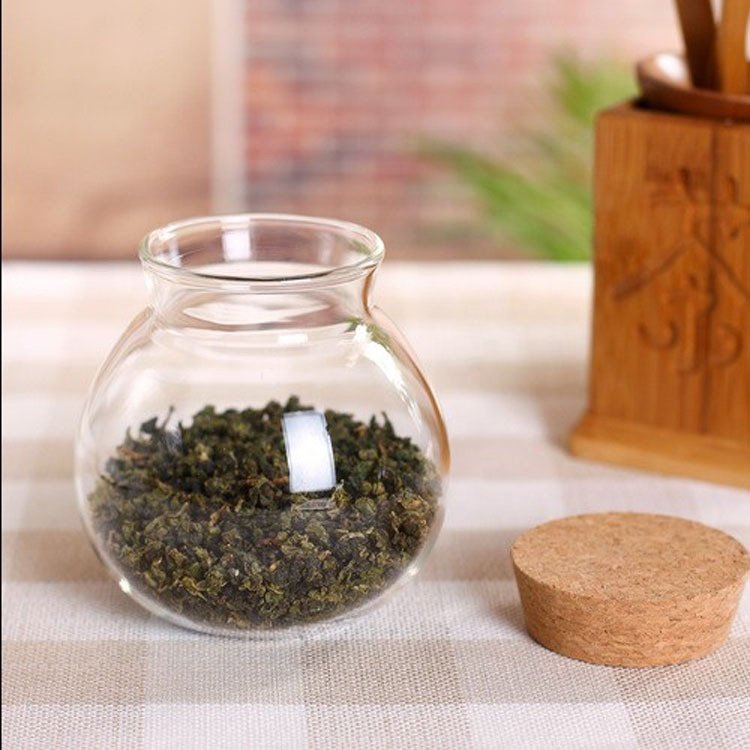 High Borosilicate Glass Air Tight Glass Food Storage Jar with Cork Lid