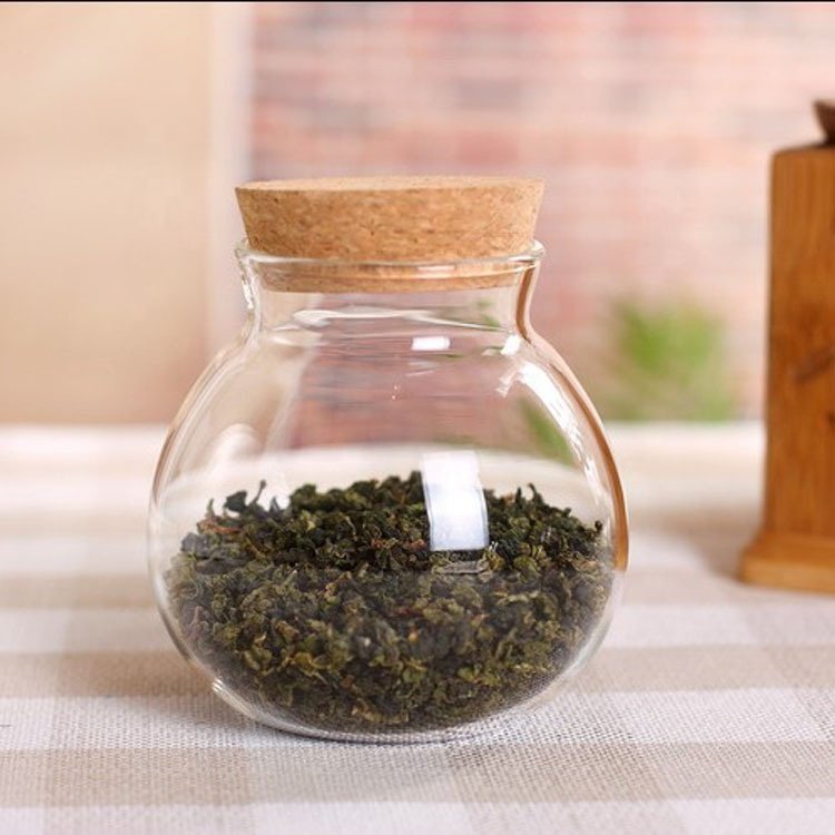 High Borosilicate Glass Air Tight Glass Food Storage Jar with Cork Lid