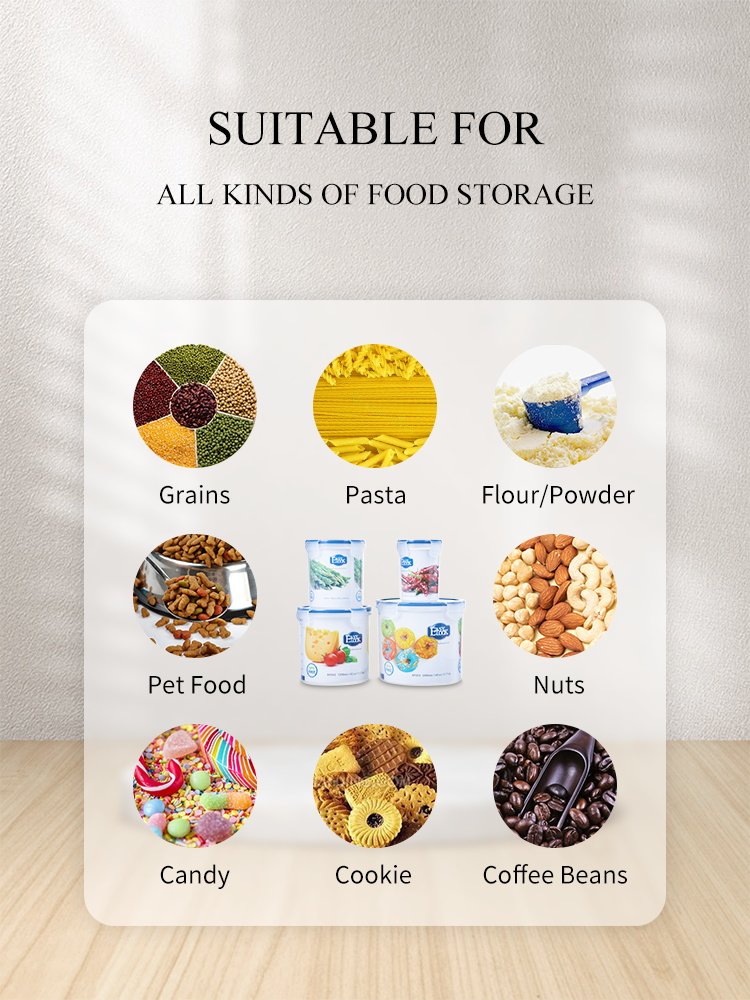 Transparent Wholesale Cylindrical Round Container 1 Liter Spice Plastic Food Storage Jar With Lids