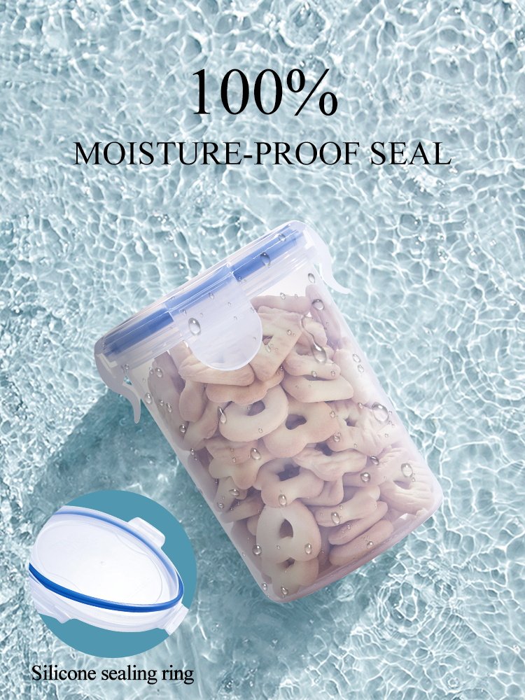 Transparent Wholesale Cylindrical Round Container 1 Liter Spice Plastic Food Storage Jar With Lids