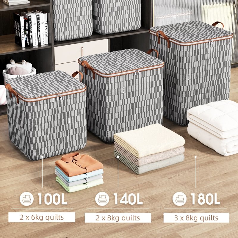 Large Capacity Foldable Pants Organizer Boxes Wardrobe Storage for Clothes Bath Towels Bed Sheets-Foldable Storage Boxes