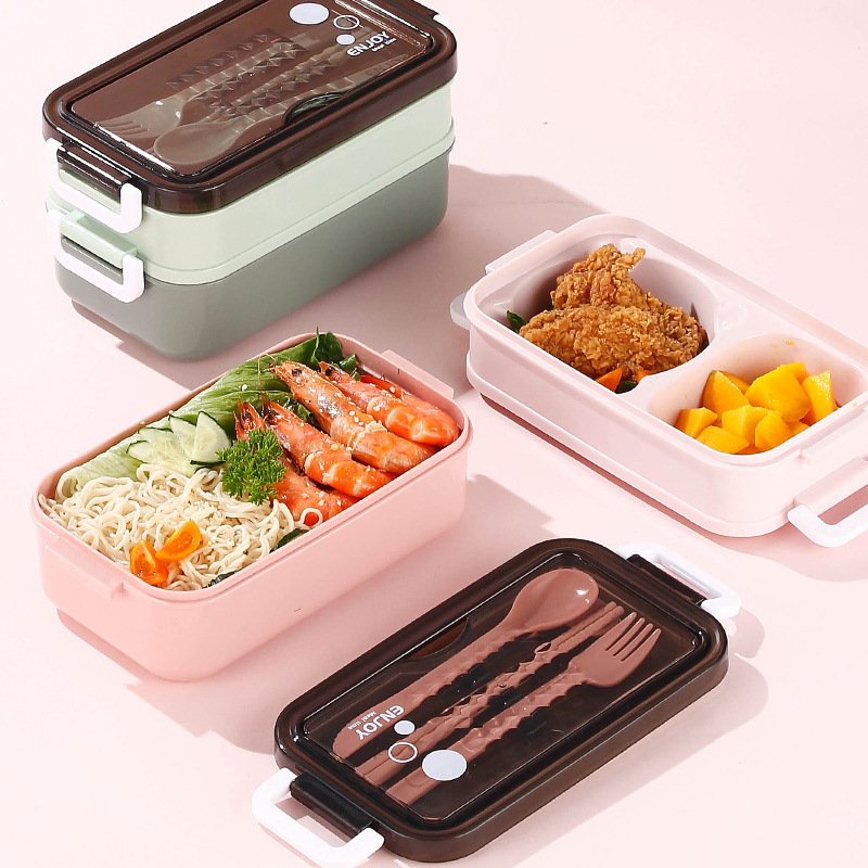 304 Stainless Steel And Plastic Stackable Airtight Keep Food Hot Lunch Box Set Bento Food Storage Container For Adults & Kids