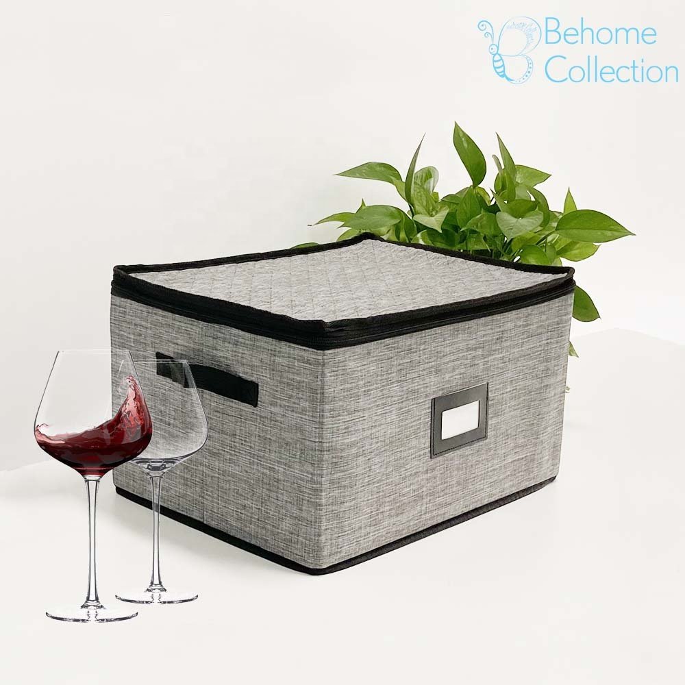 High quality lid and handle hot selling collapsible goblet stemware wine Glass Storage Box