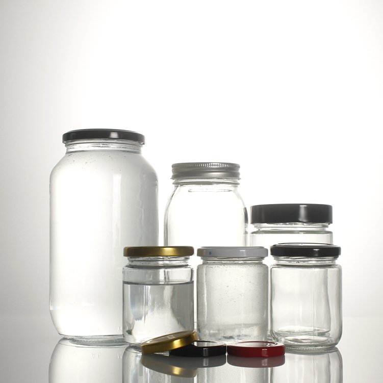Wholesale Stocked 500ml 1000ml 1L 1.5L Heat Resistant Recycled Clear Glass food storage Mason Jar For Coconut Oil Peanut Butter