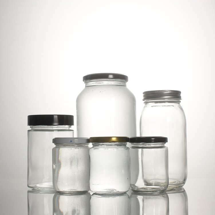 Wholesale Stocked 500ml 1000ml 1L 1.5L Heat Resistant Recycled Clear Glass food storage Mason Jar For Coconut Oil Peanut Butter