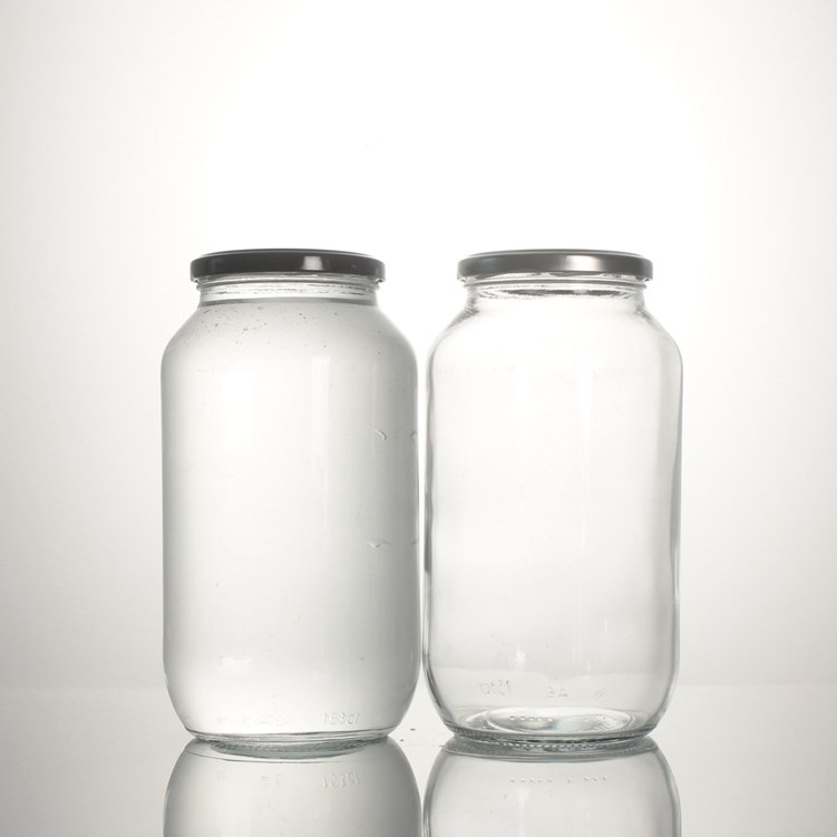 Wholesale Stocked 500ml 1000ml 1L 1.5L Heat Resistant Recycled Clear Glass food storage Mason Jar For Coconut Oil Peanut Butter