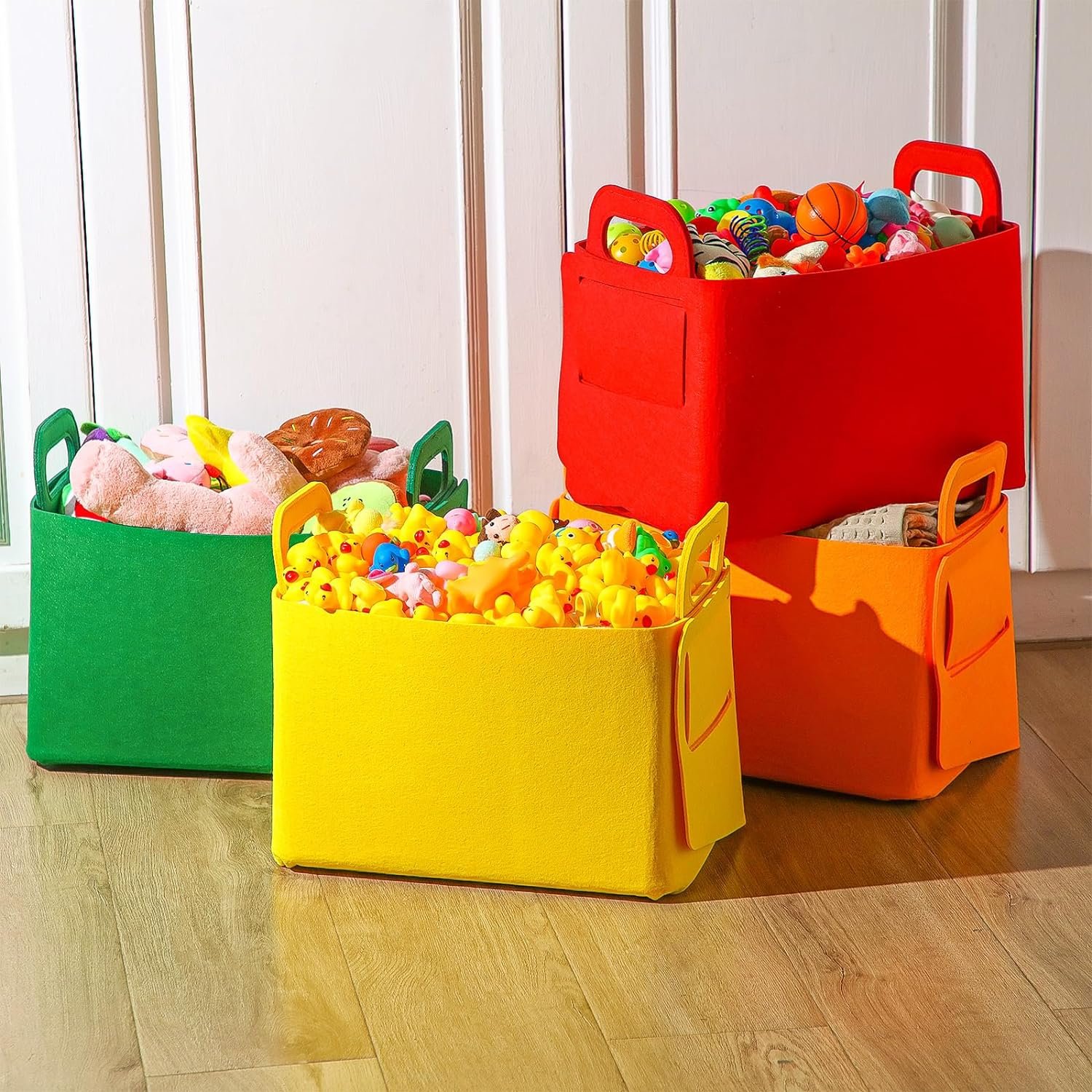 Customization Felt Collapsible Dirty Laundry Storage Basket Clothing Storage Boxes & Bins Living Room Foldable Free Polyester