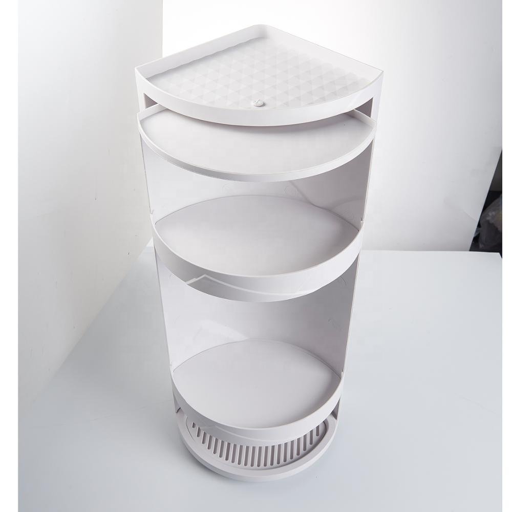Rotating Large Capacity Storage Box Bins Corner Organizer Hot Sale Popular Bathroom 3 Layer 360 Storage Holders & Racks Plastic