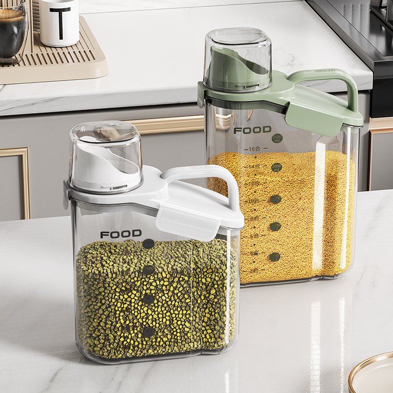 Transparent Moisture Proof Airtight Food Storage Containers Storage Bin Portable Cereal Container For Kitchen