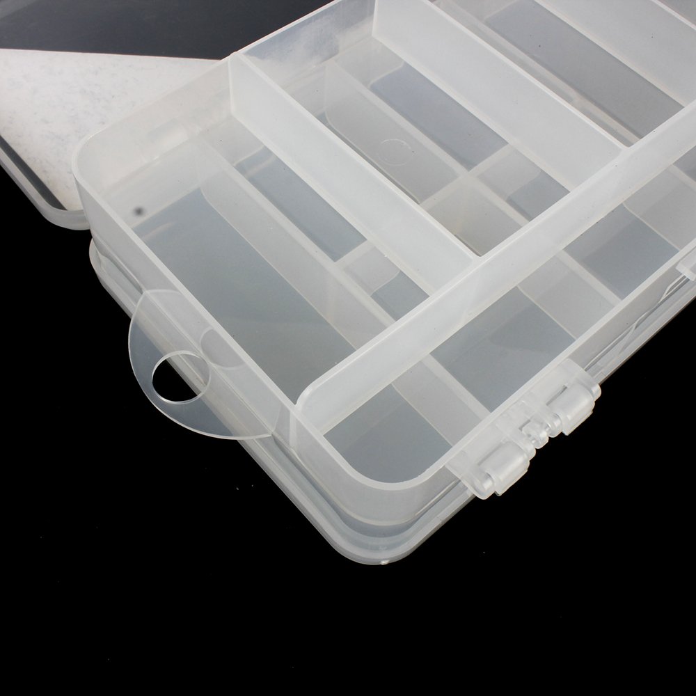29588 Double Sided Plastic Sewing Organizer with 11 Compartments Rectangle Pattern Bead Storage Box PP Material Tool Storage