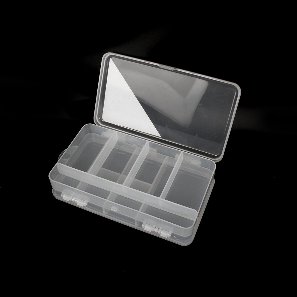 29588 Double Sided Plastic Sewing Organizer with 11 Compartments Rectangle Pattern Bead Storage Box PP Material Tool Storage