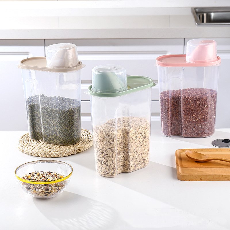 Plastic Food Grade Bucket With Lid Kitchen Food Storage Box Dry Goods Cereal Storage Tank