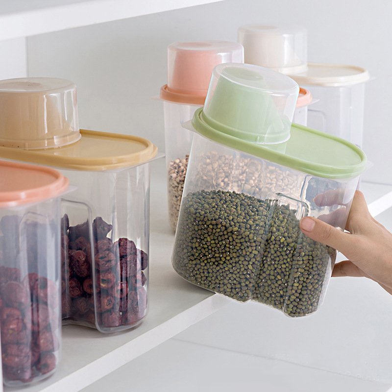 Plastic Food Grade Bucket With Lid Kitchen Food Storage Box Dry Goods Cereal Storage Tank