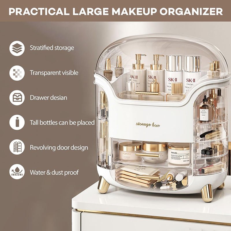 plastic clear cosmetic storage boxes travel vanity makeup storage containers