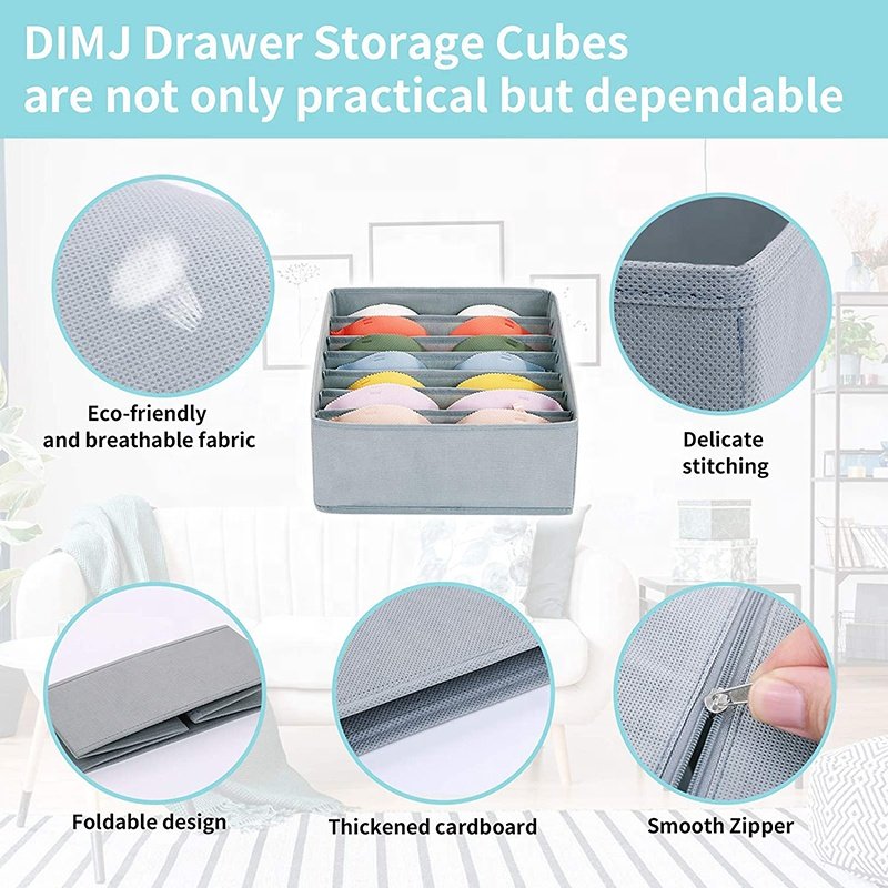 Fabric Dresser Underwear Closet Organizer Storage box Drawer For Clothing