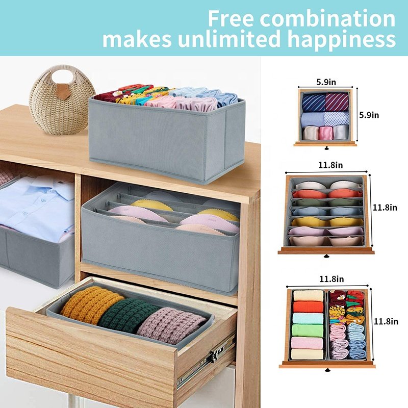 Fabric Dresser Underwear Closet Organizer Storage box Drawer For Clothing