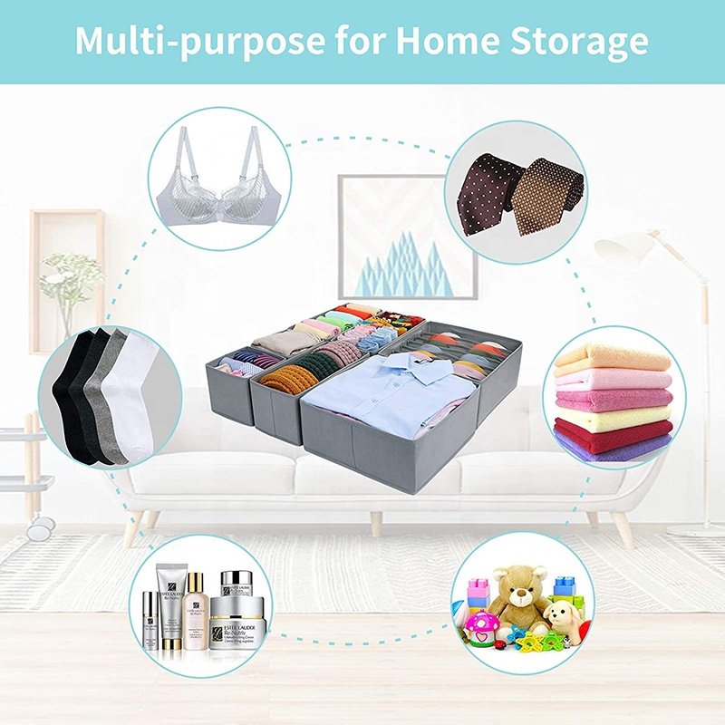 Fabric Dresser Underwear Closet Organizer Storage box Drawer For Clothing
