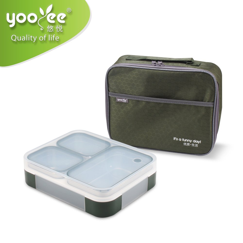 3 compartments stainless steel vacuum insulated lunchbox tiffin food storage box for food with lid