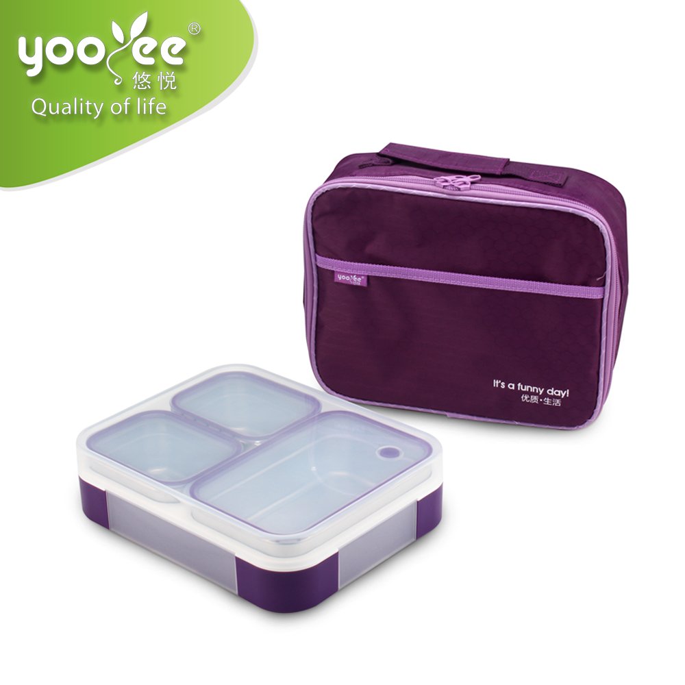 3 compartments stainless steel vacuum insulated lunchbox tiffin food storage box for food with lid